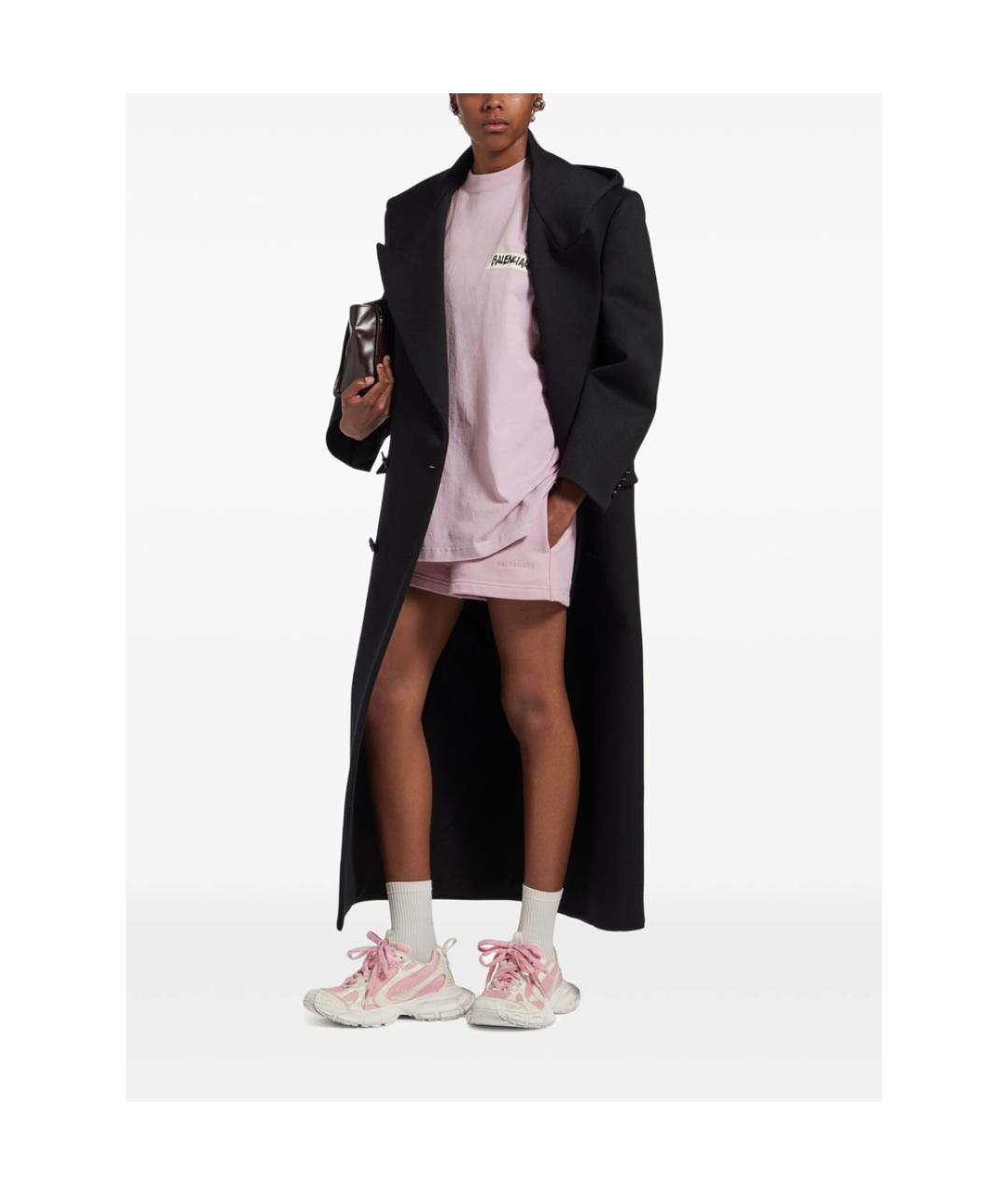 BALENCIAGA Розовая хлопковая футболка, фото 4