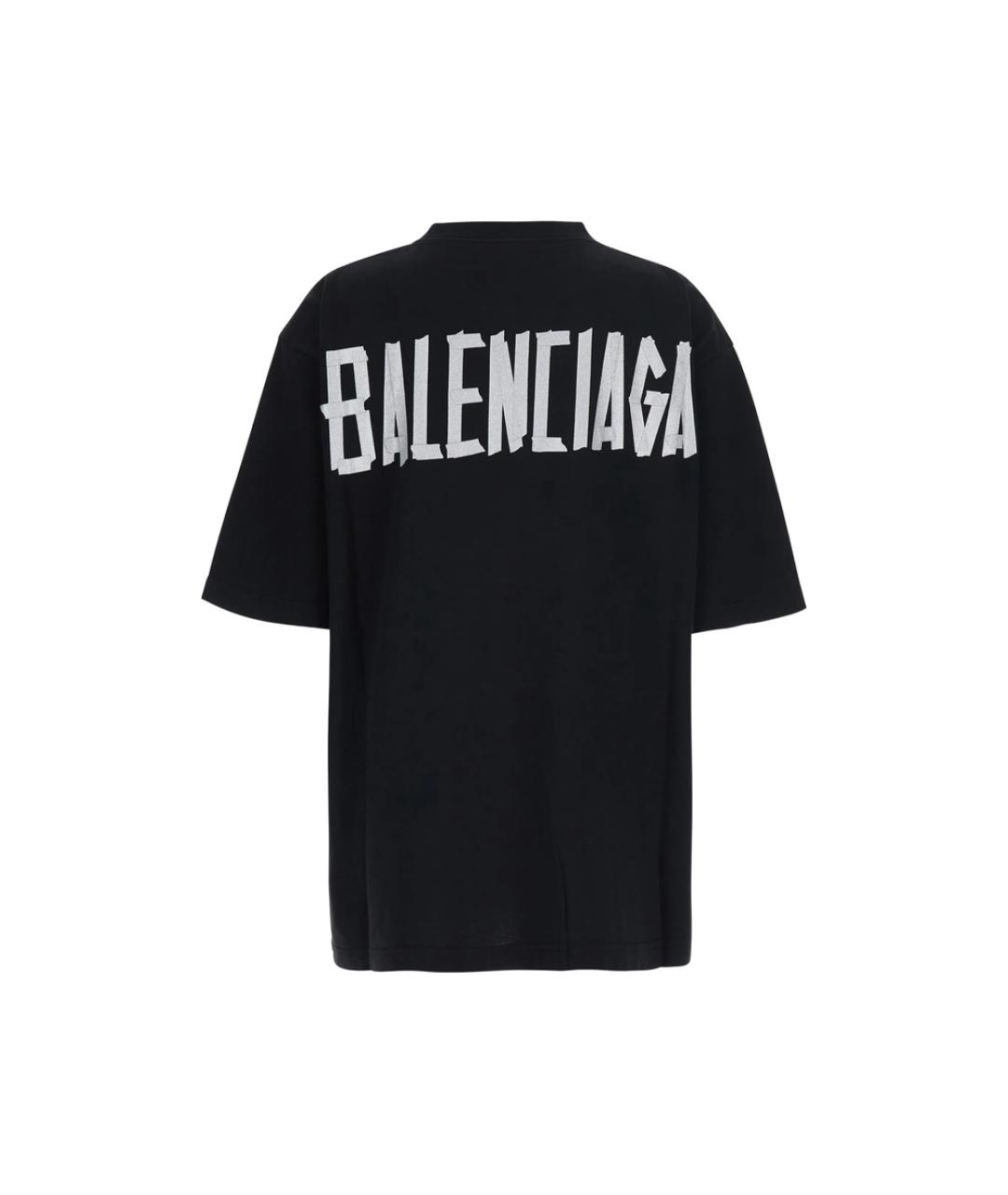 BALENCIAGA Черная хлопковая футболка, фото 2