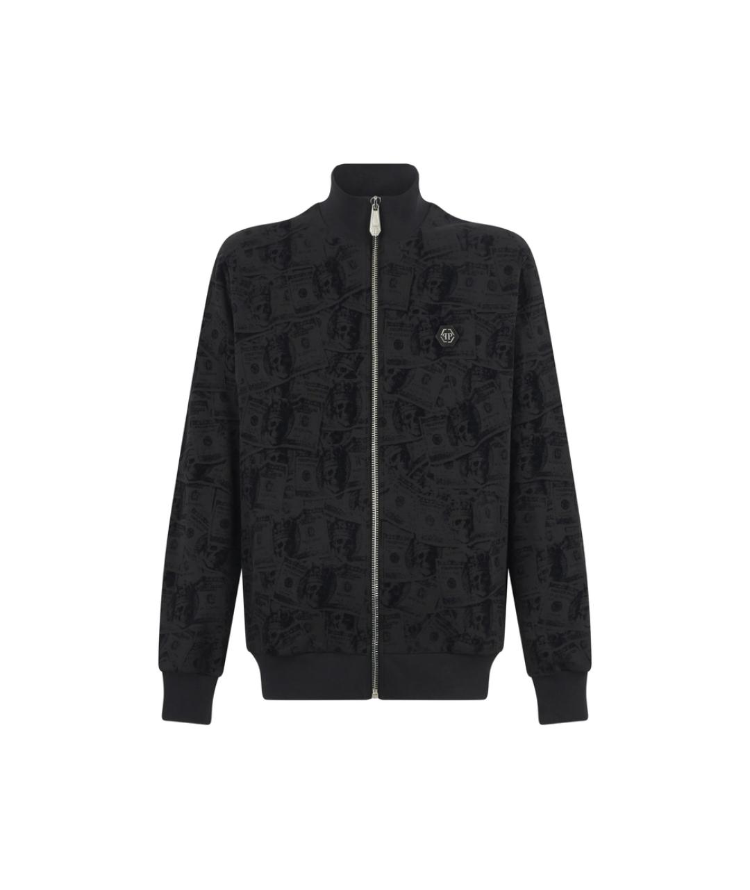 PHILIPP PLEIN Черная хлопковая спортивная куртка, фото 1
