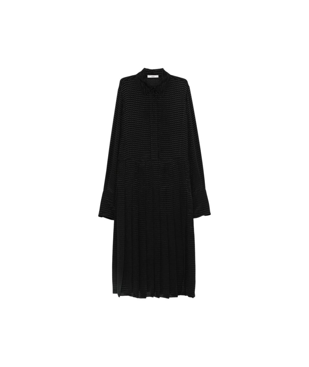 FENDI Черное шелковое повседневное платье, фото 6