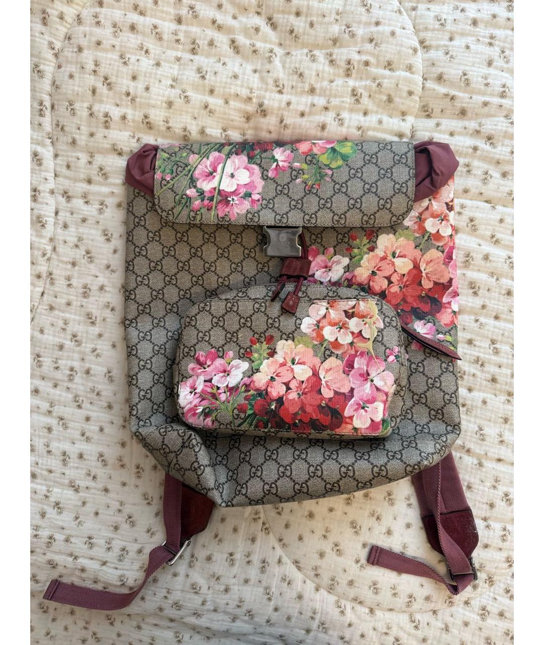 GUCCI Бежевый рюкзак из канвы, фото 3