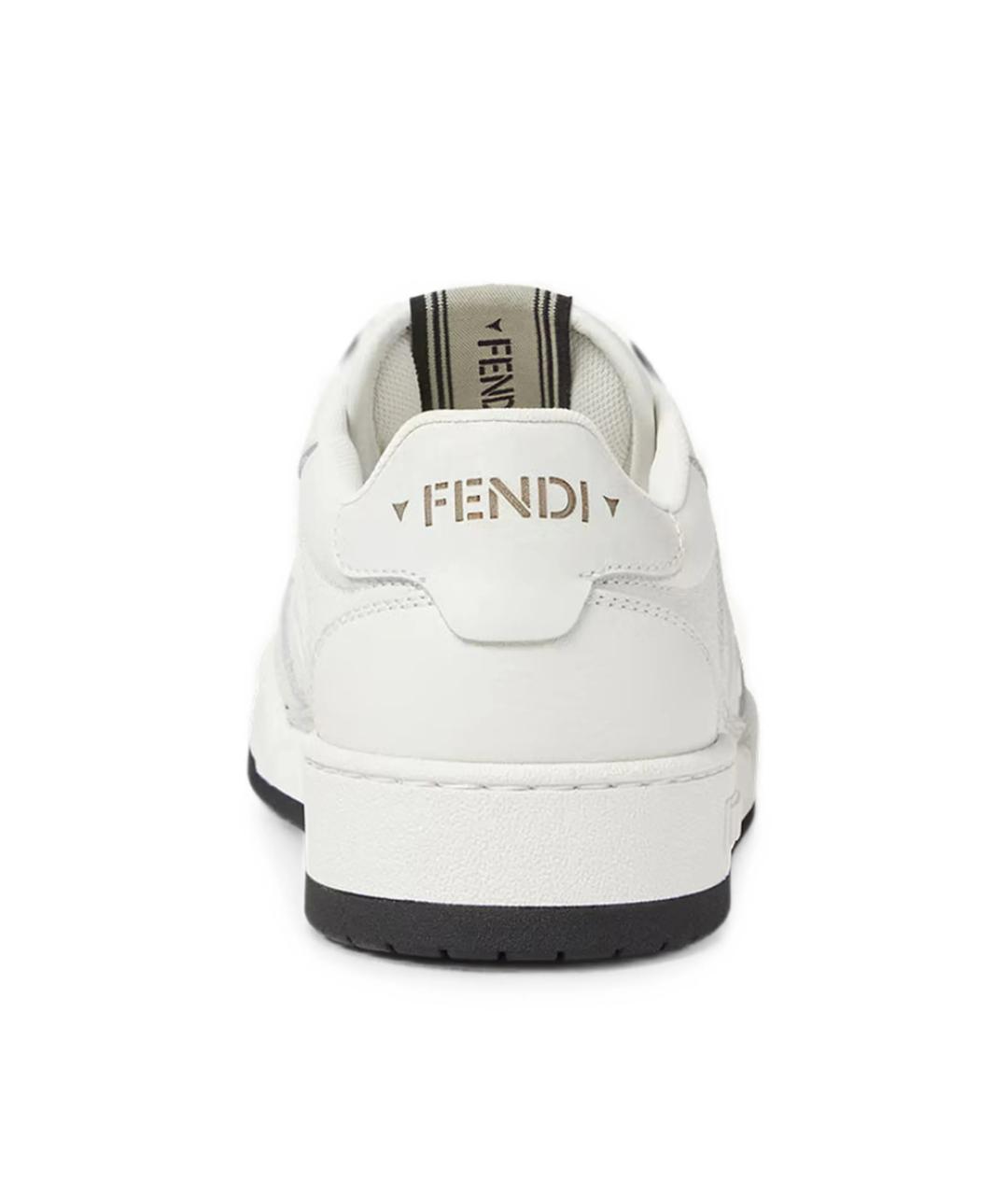 FENDI Белые кожаные кеды, фото 3