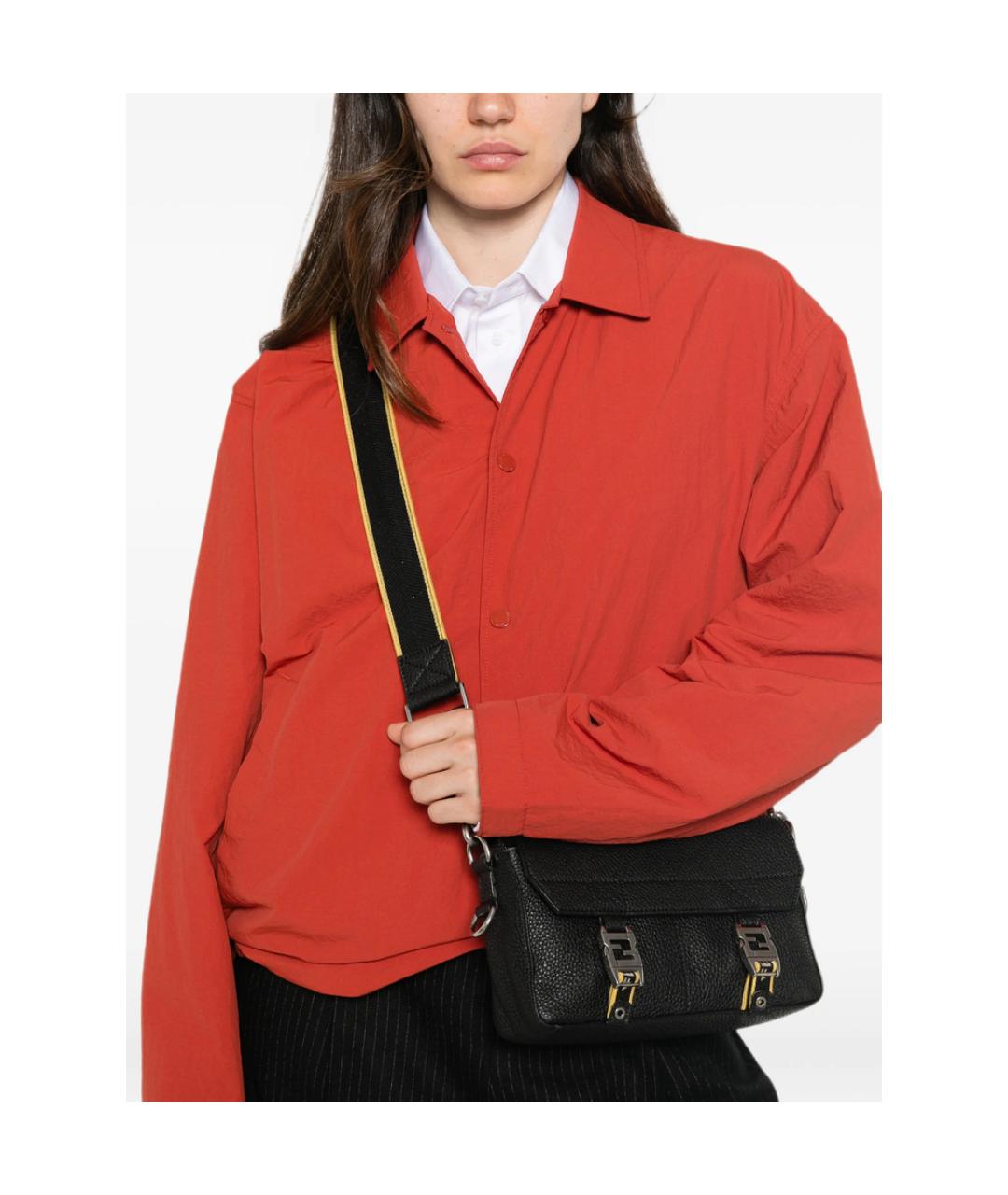 FENDI Черная кожаная сумка на плечо, фото 4