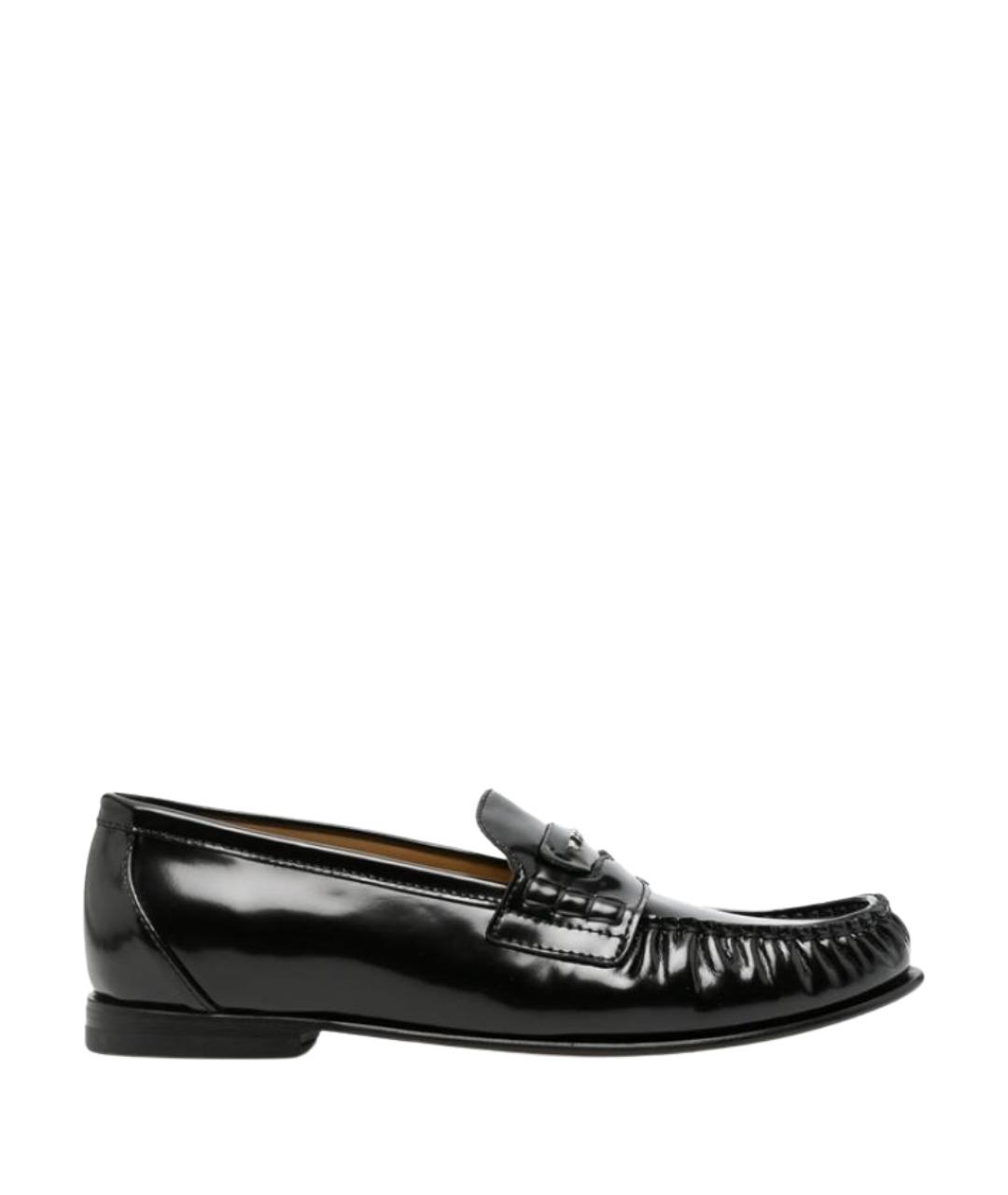 FENDI Черные кожаные лоферы, фото 1