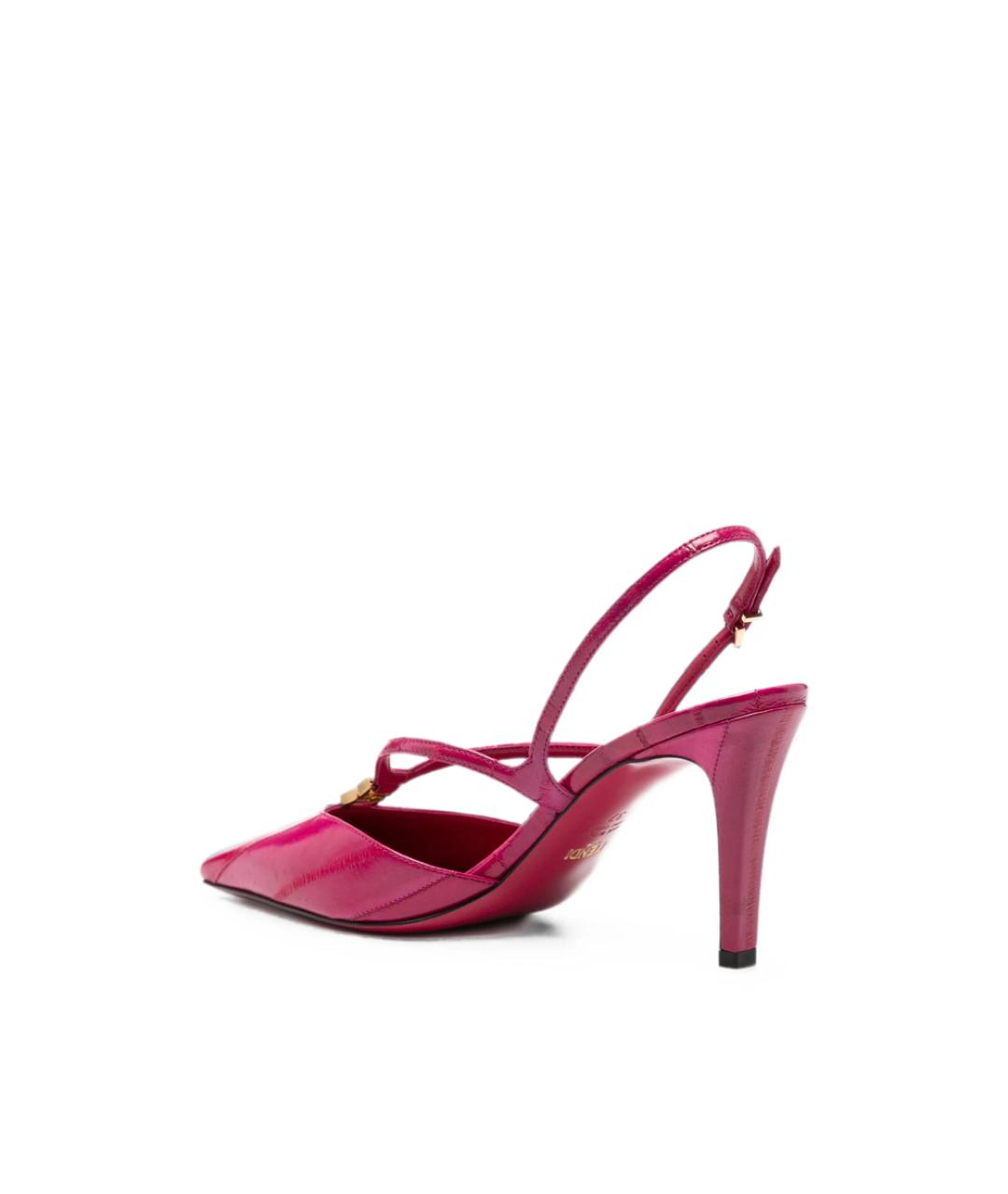 FENDI Розовые кожаные туфли, фото 4