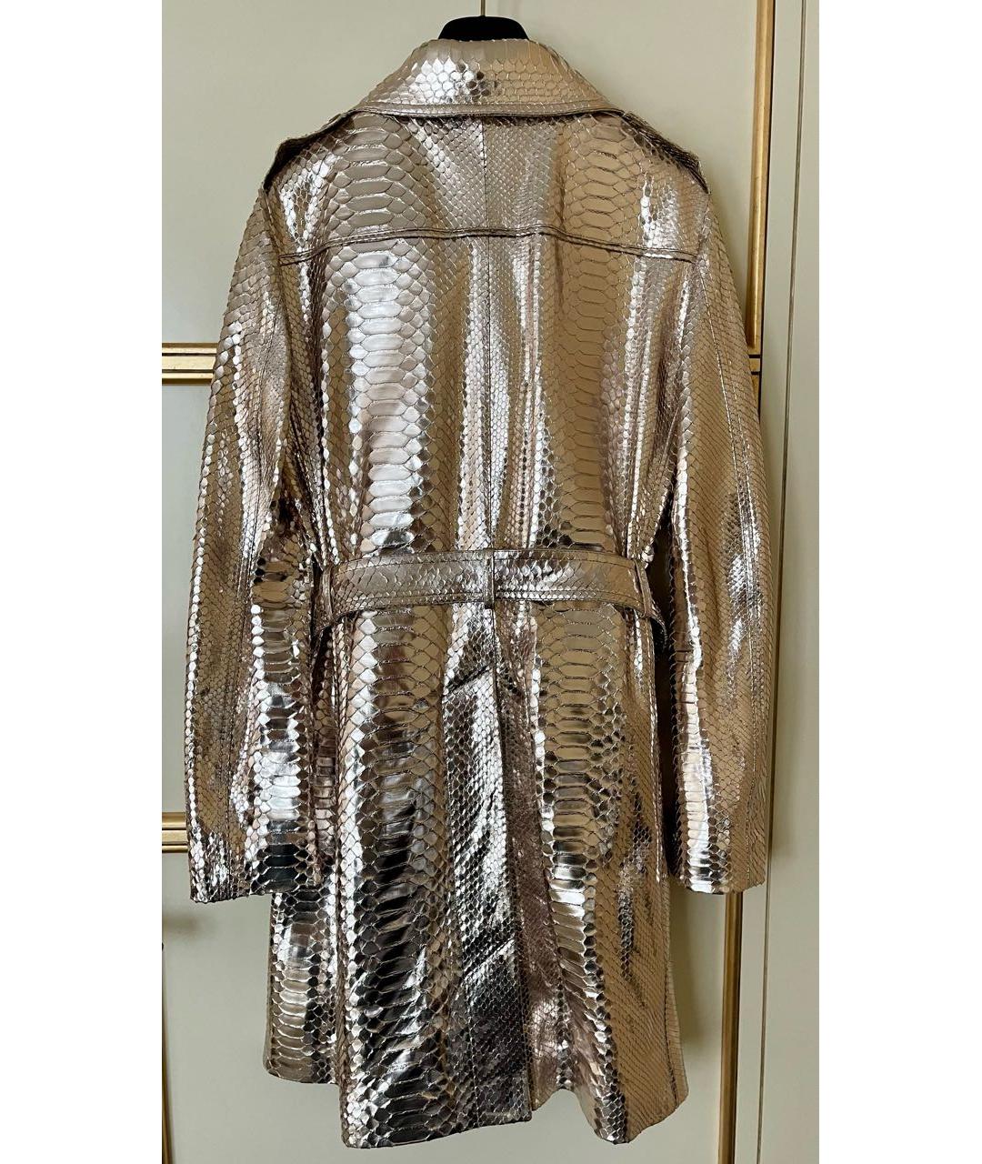 CELINE Золотой тренч/плащ из кожи питона, фото 2