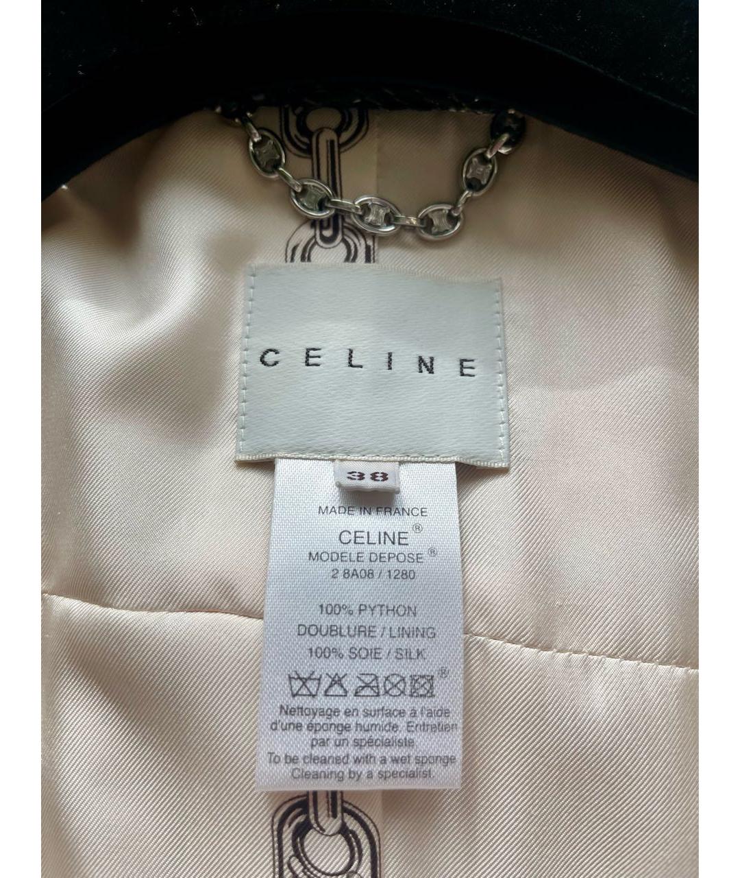 CELINE Золотой тренч/плащ из кожи питона, фото 7
