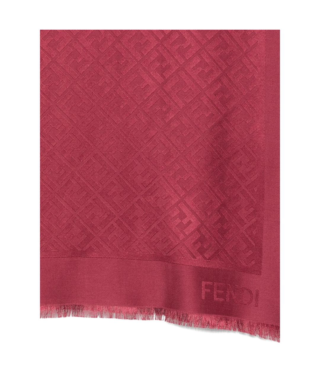 FENDI Красный шерстяной шарф, фото 3