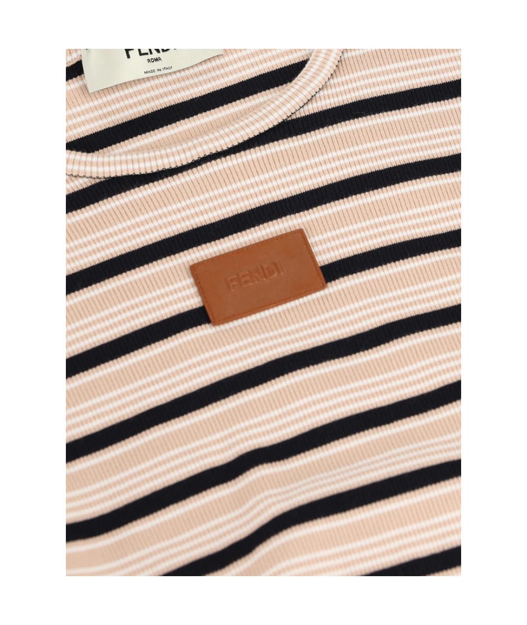 FENDI Розовая хлопковая футболка, фото 2