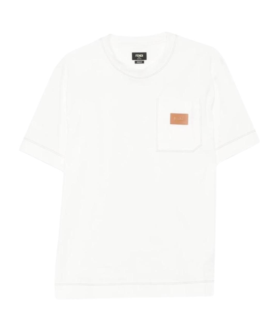 FENDI Белая хлопковая футболка, фото 1