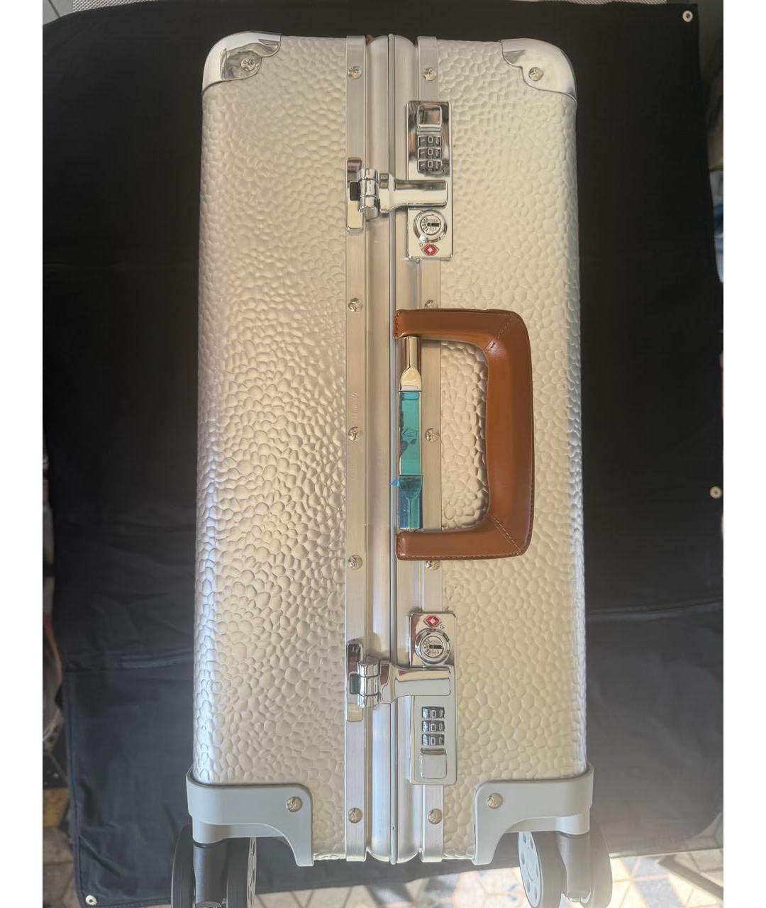 Rimowa Серебряный кожаный чемодан, фото 8
