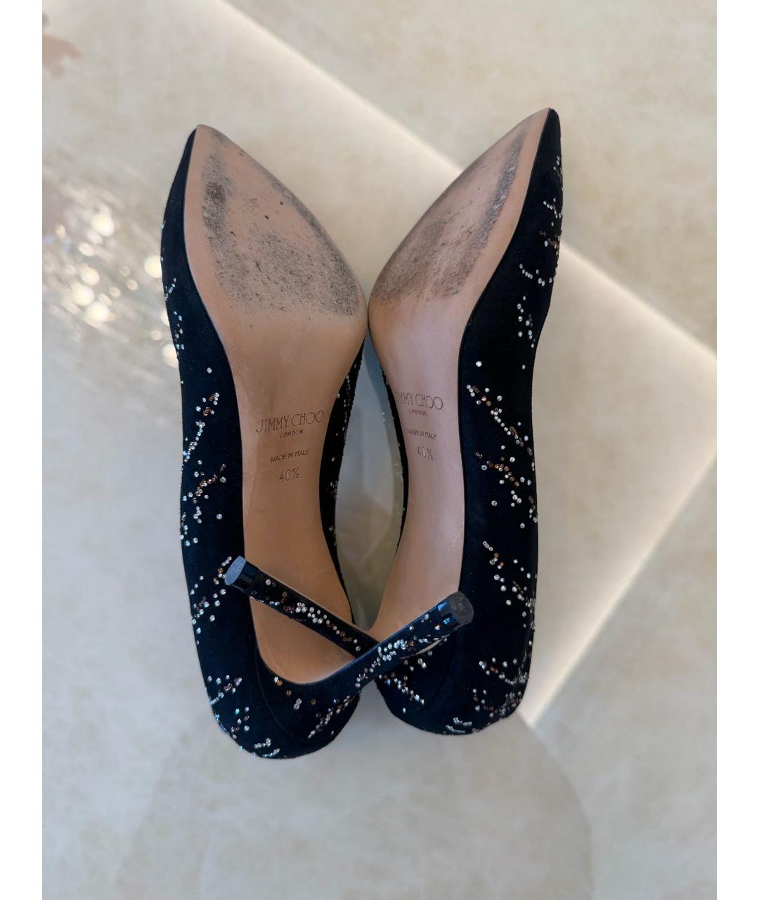 JIMMY CHOO Черные замшевые туфли, фото 5