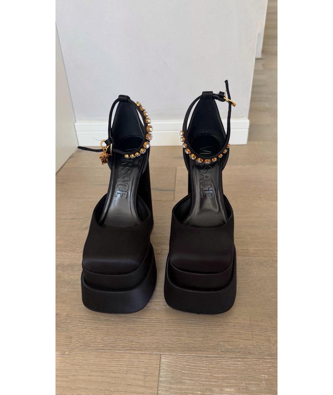 VERSACE Черные текстильные туфли, фото 2