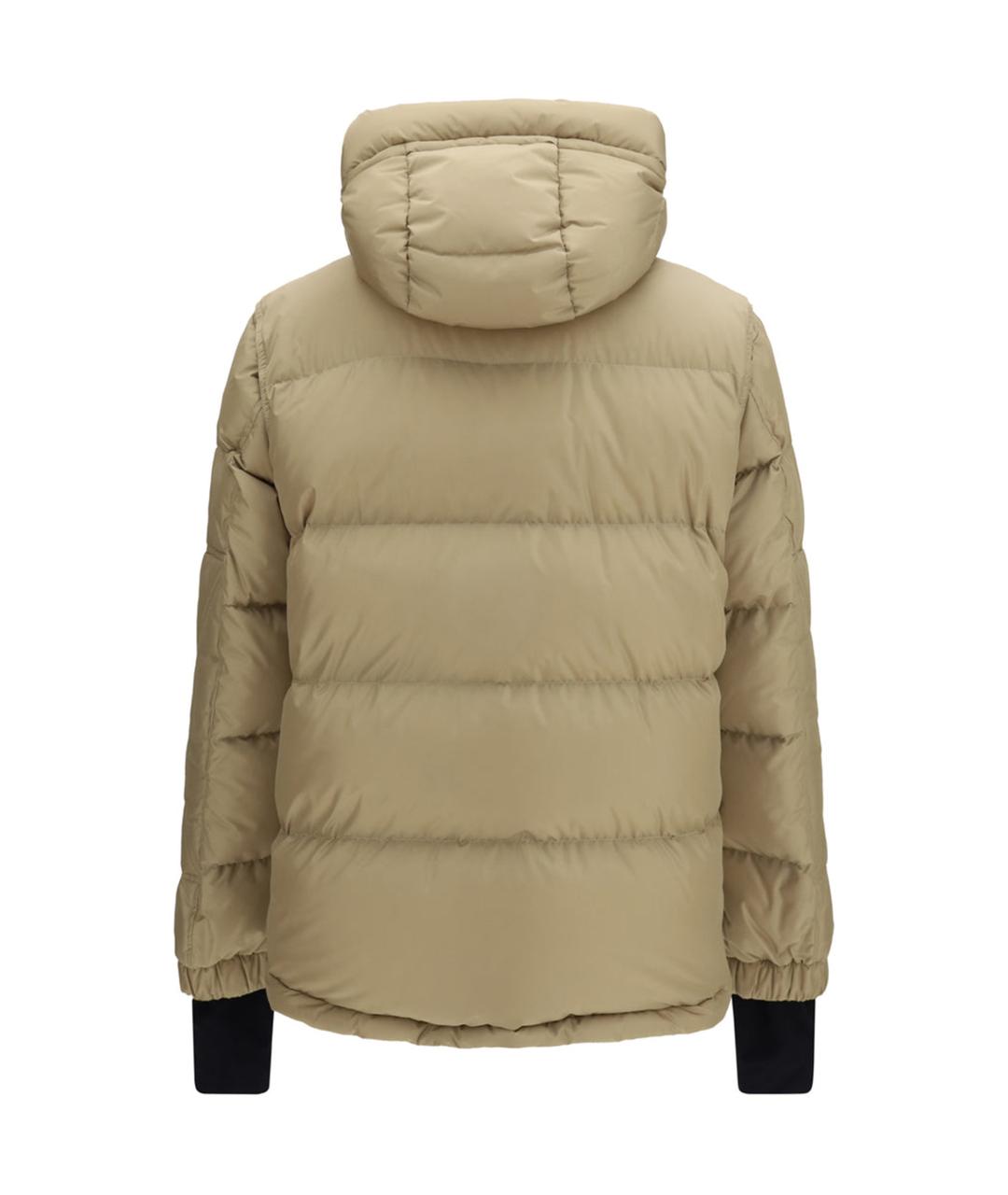 MONCLER Бежевый полиамидовый пуховик, фото 2