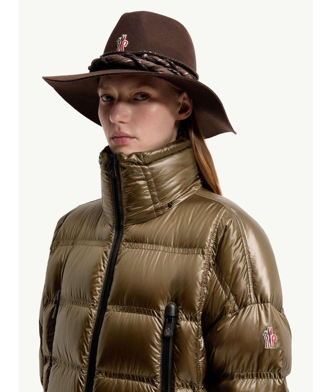 MONCLER Зеленое полиамидовое пальто, фото 7
