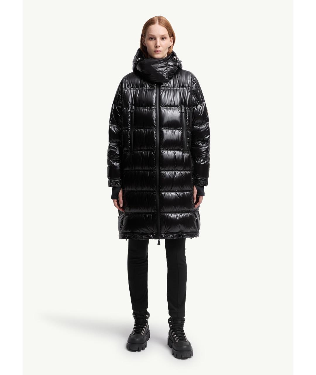 MONCLER Черный полиамидовый пуховик, фото 3
