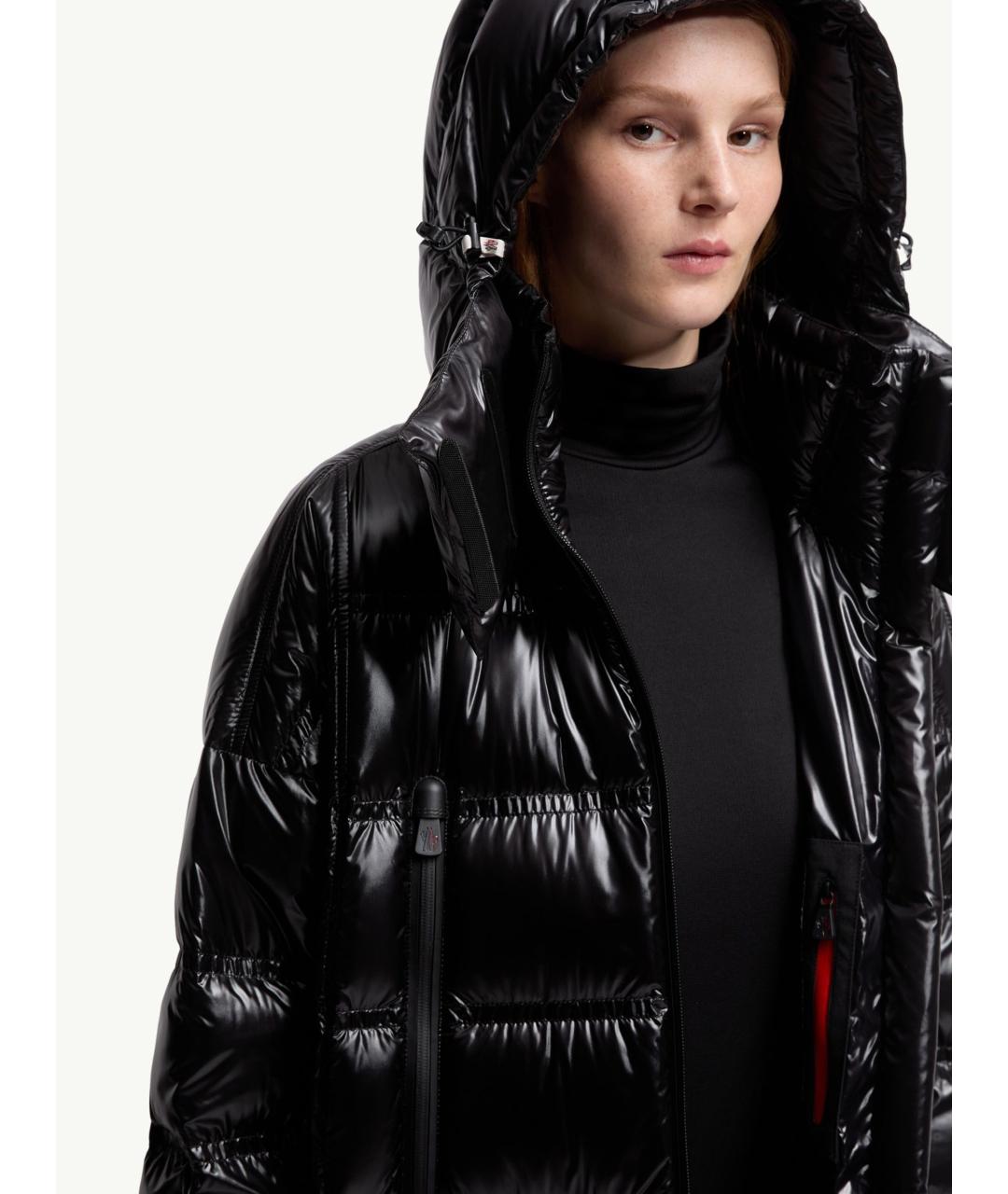 MONCLER Черный полиамидовый пуховик, фото 6