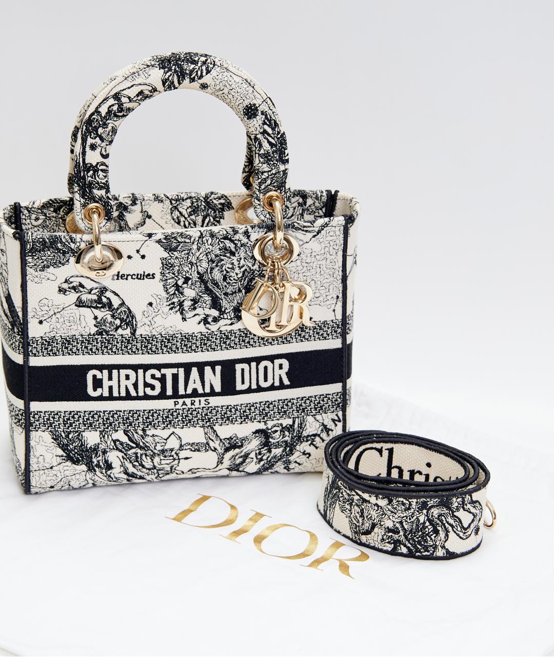CHRISTIAN DIOR Синяя тканевая сумка с короткими ручками, фото 5