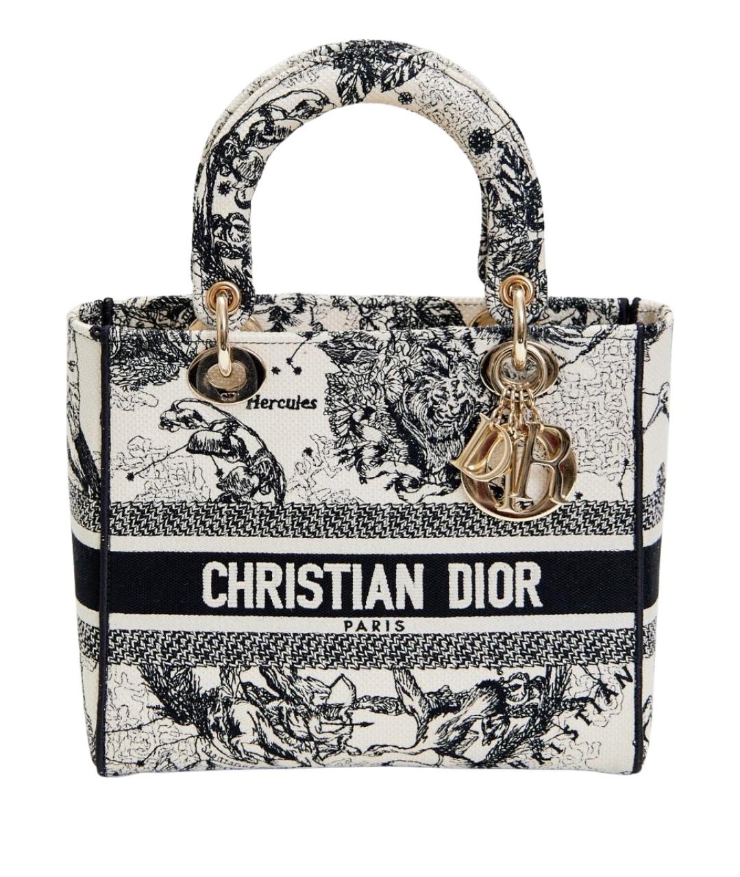 CHRISTIAN DIOR Синяя тканевая сумка с короткими ручками, фото 1