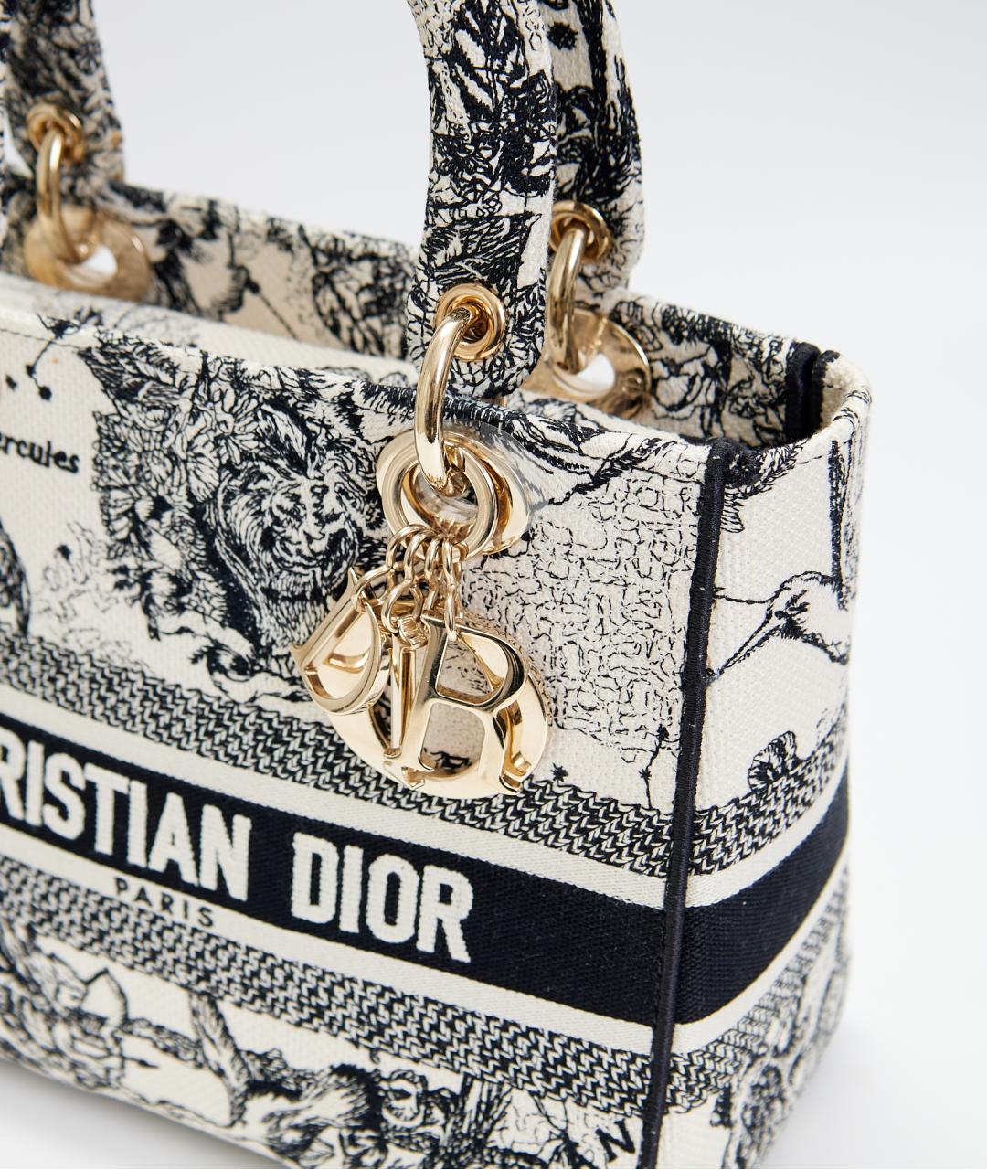 CHRISTIAN DIOR Синяя тканевая сумка с короткими ручками, фото 3