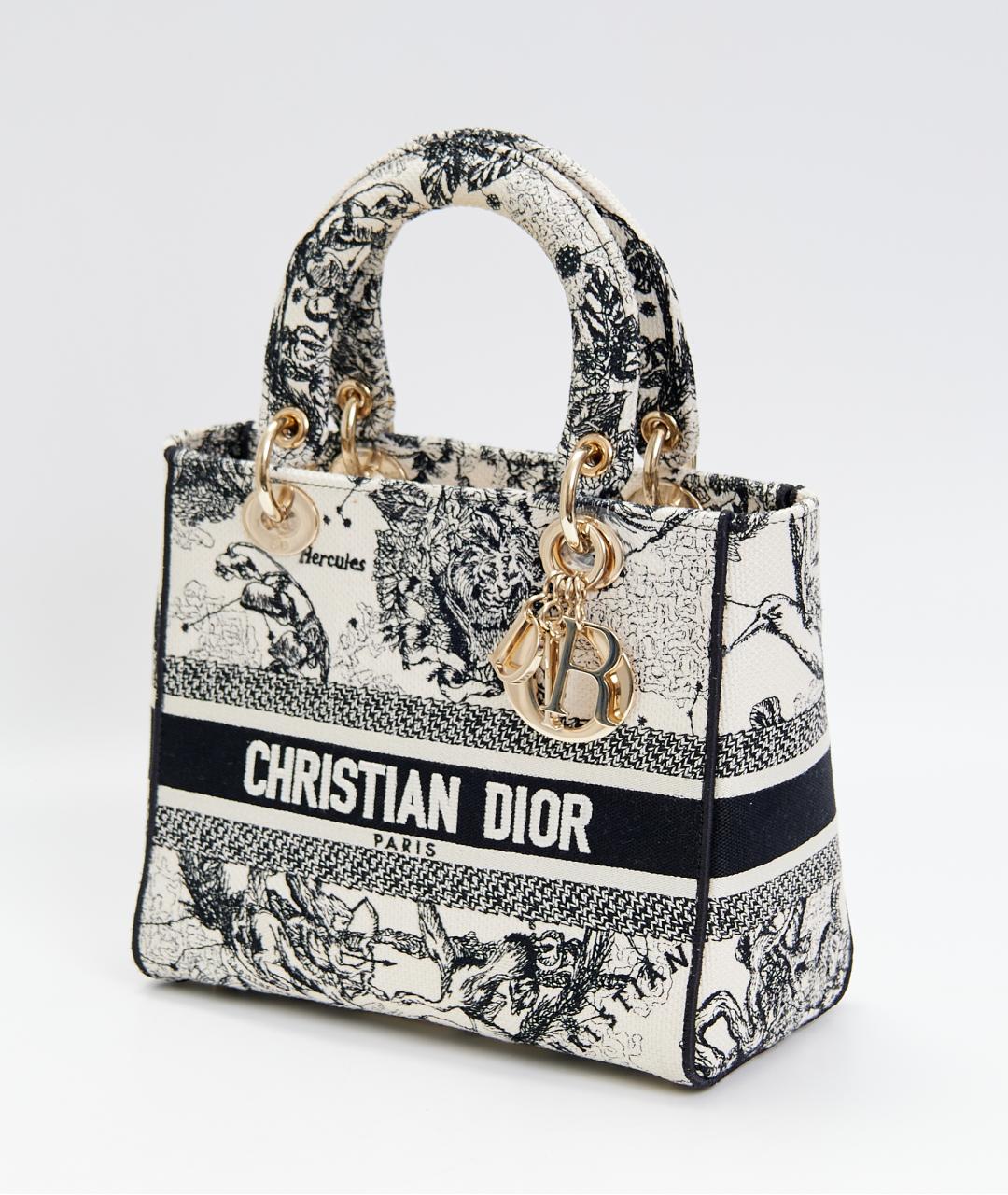 CHRISTIAN DIOR Синяя тканевая сумка с короткими ручками, фото 2