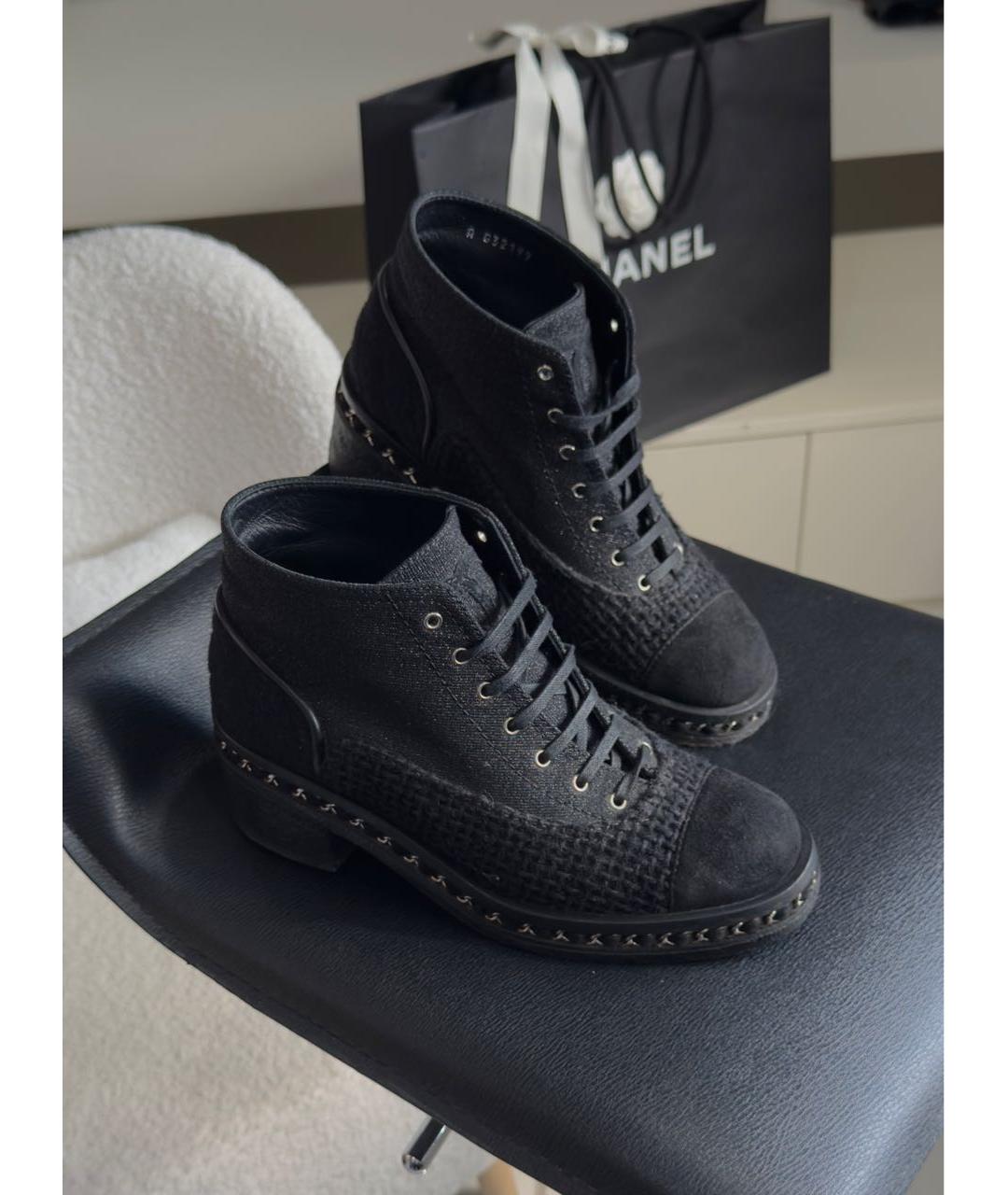 CHANEL Черные ботинки, фото 3