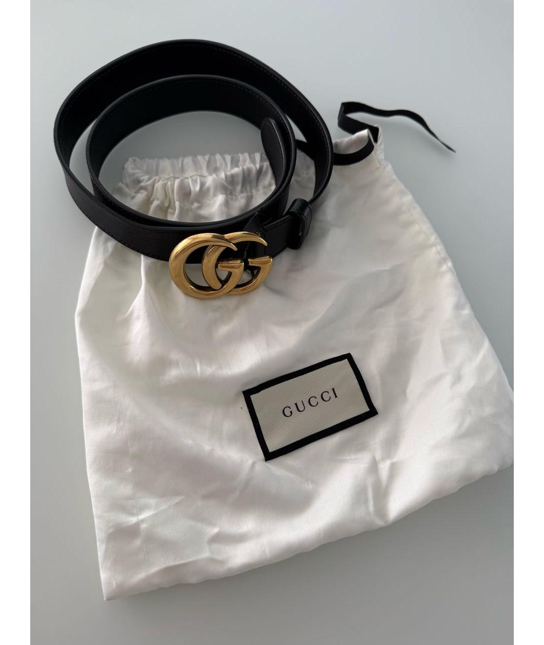 GUCCI Черный кожаный ремень, фото 5