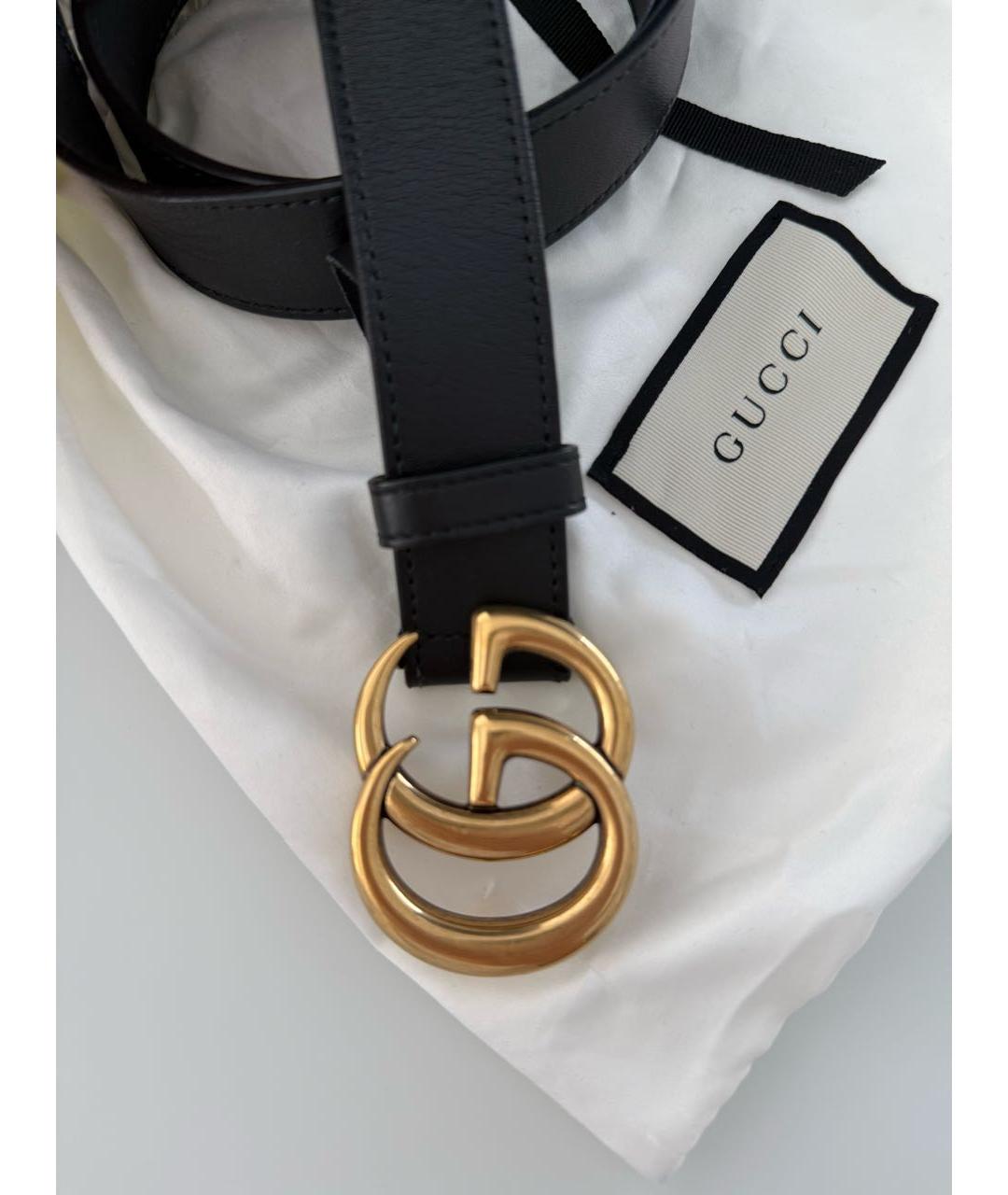 GUCCI Черный кожаный ремень, фото 3