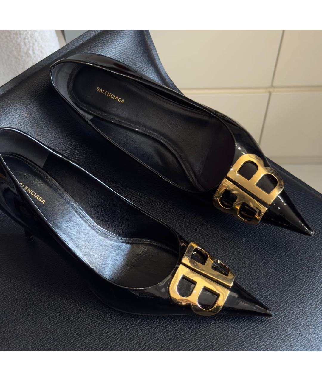 BALENCIAGA Черные туфли из лакированной кожи, фото 6