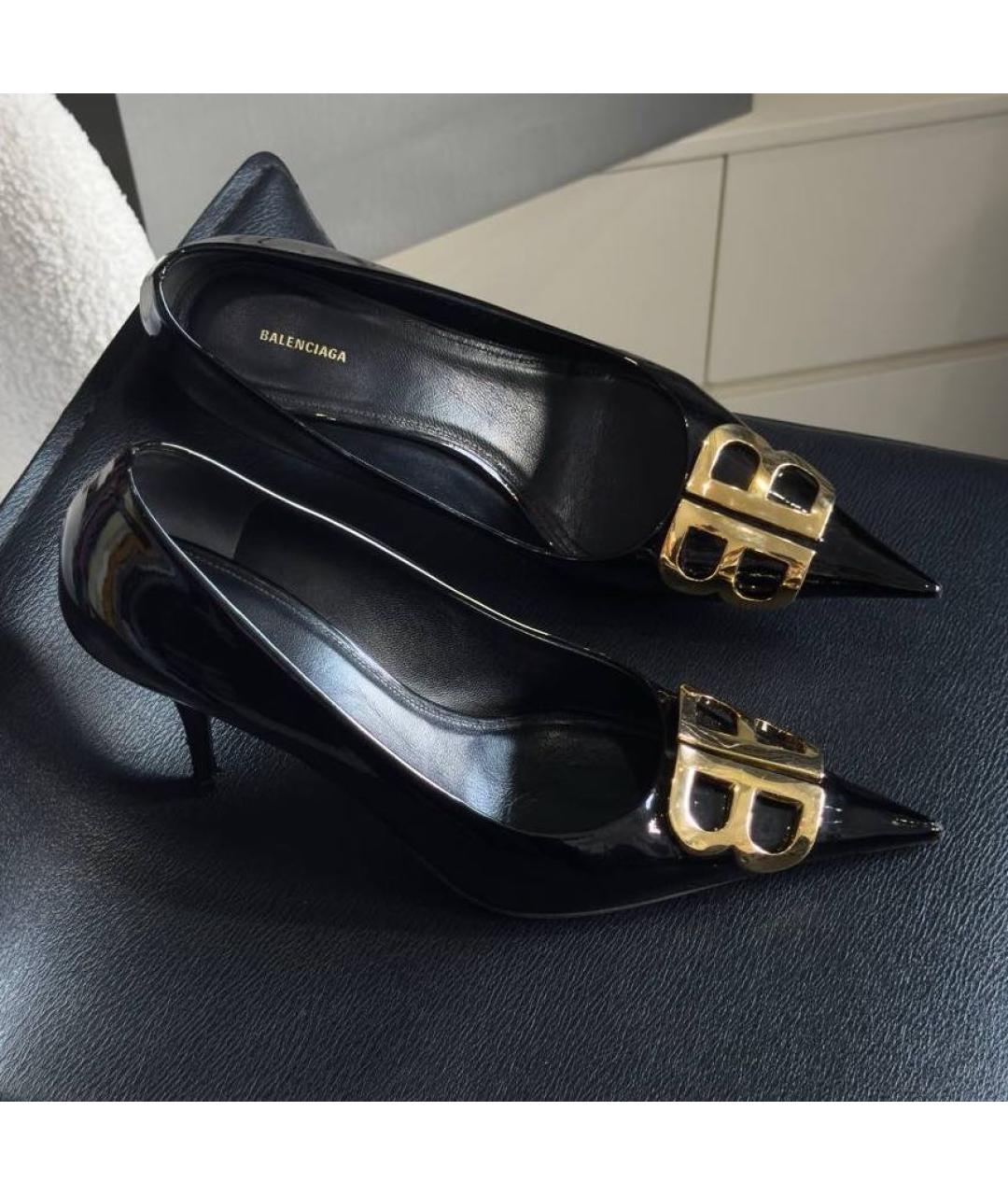 BALENCIAGA Черные туфли из лакированной кожи, фото 3