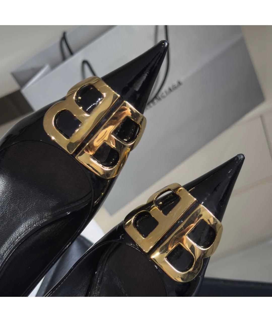 BALENCIAGA Черные туфли из лакированной кожи, фото 4