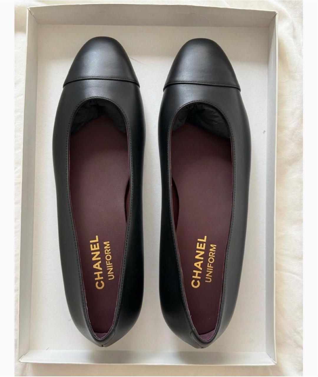 CHANEL Черные кожаные туфли, фото 3