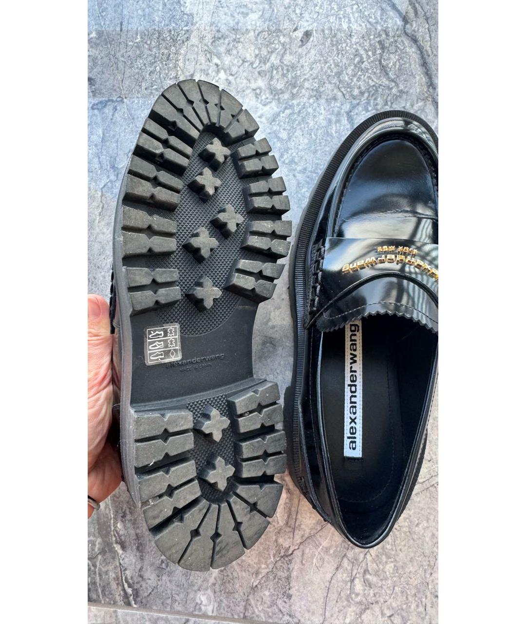 ALEXANDER WANG Черные кожаные лоферы, фото 8