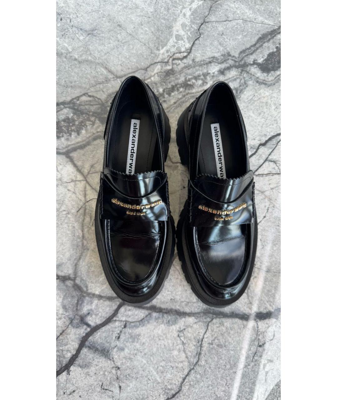 ALEXANDER WANG Черные кожаные лоферы, фото 4
