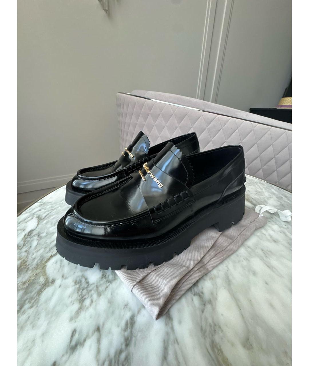 ALEXANDER WANG Черные кожаные лоферы, фото 2