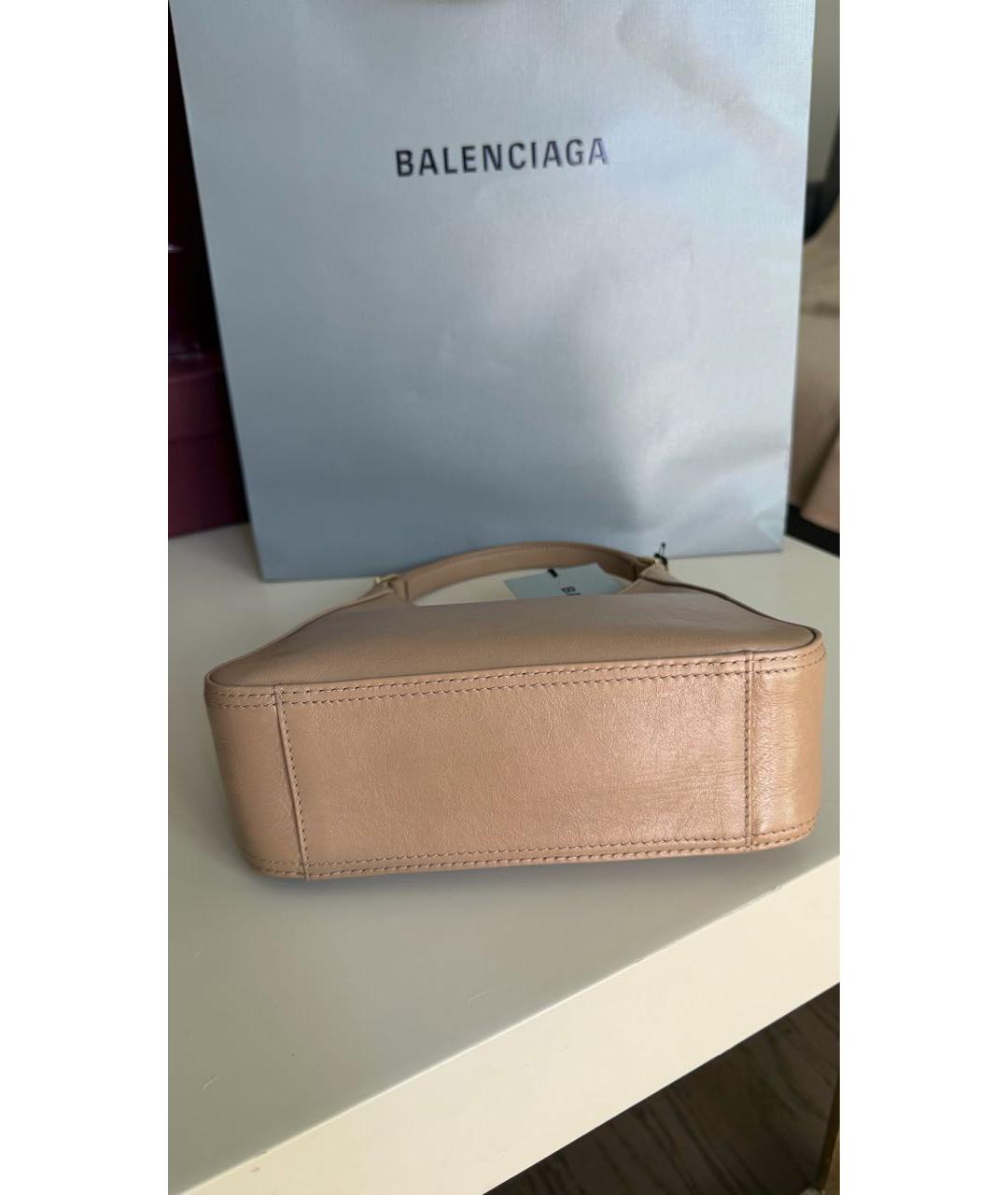 BALENCIAGA Бежевая кожаная сумка через плечо, фото 6