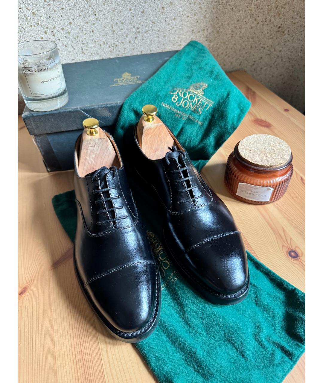 CROCKETT&JONES Черные кожаные туфли, фото 2