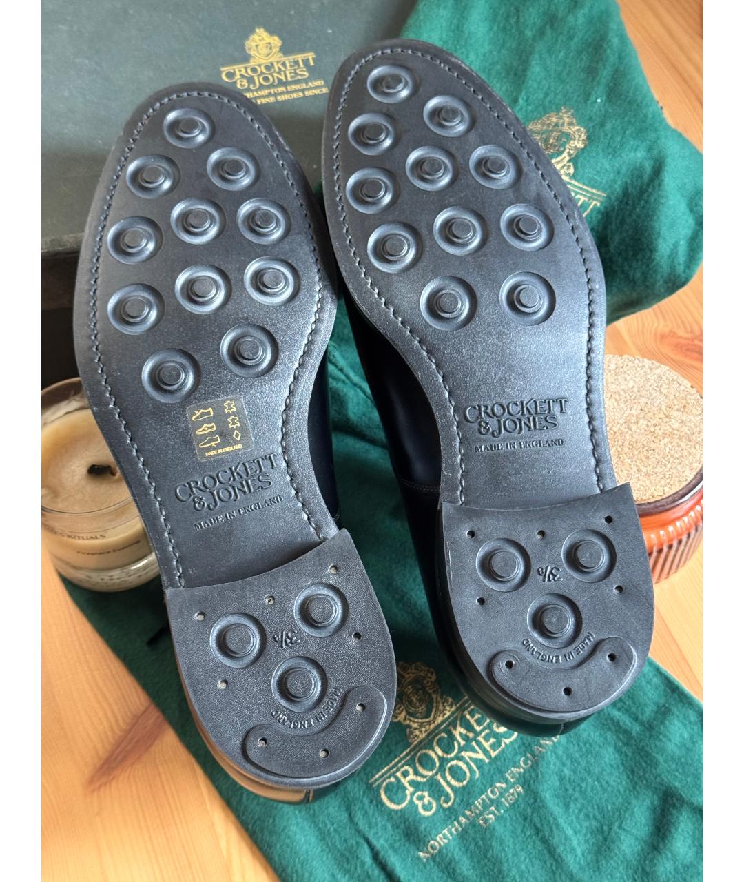CROCKETT&JONES Черные кожаные туфли, фото 4