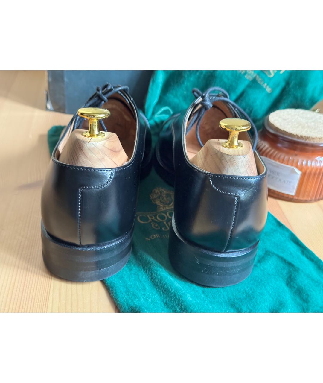 CROCKETT&JONES Черные кожаные туфли, фото 3