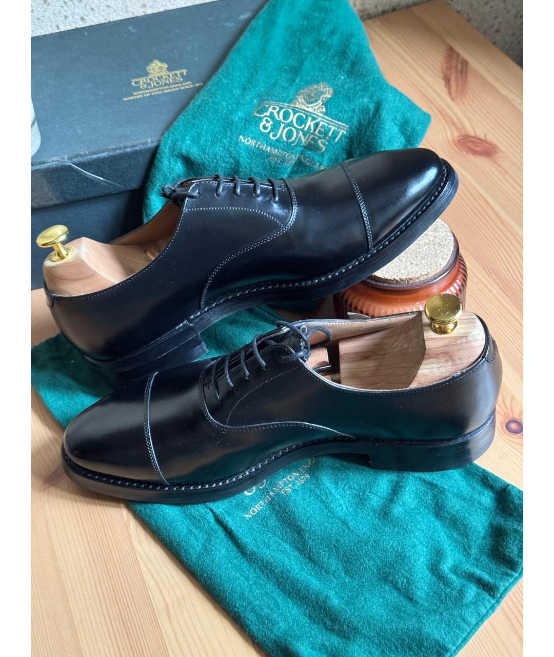 CROCKETT&JONES Черные кожаные туфли, фото 6