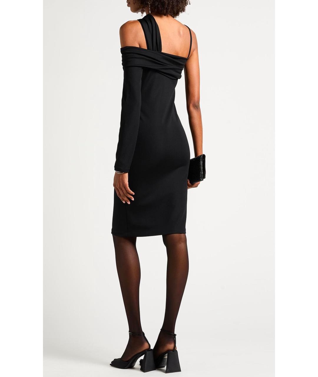 VERSACE Черное вискозное коктейльное платье, фото 3