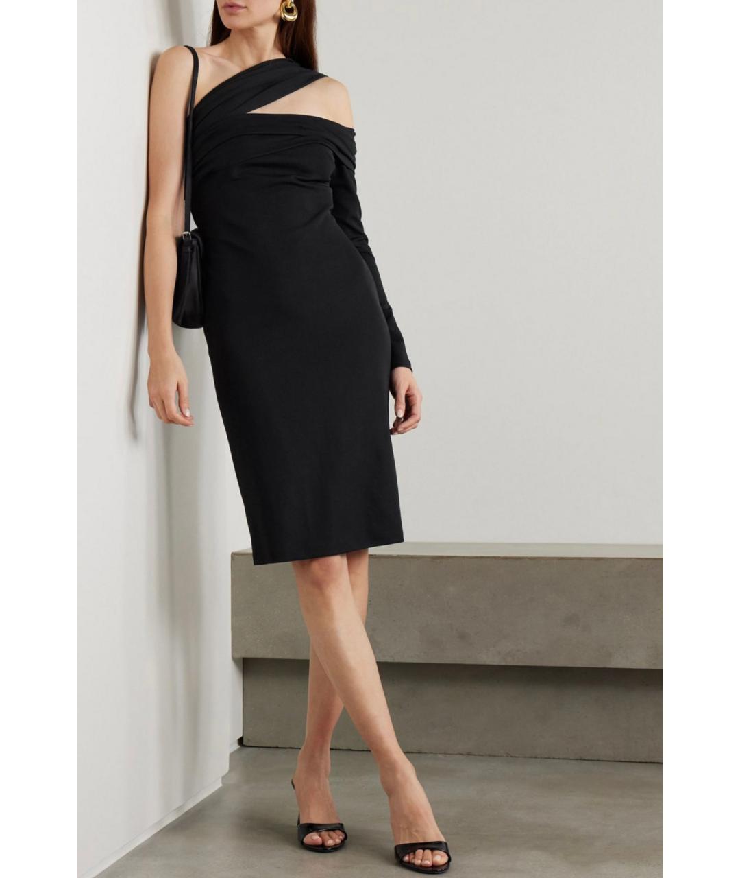 VERSACE Черное вискозное коктейльное платье, фото 4