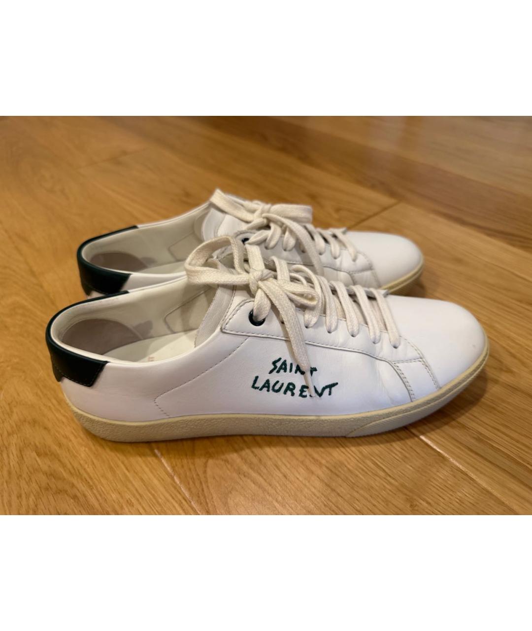 SAINT LAURENT Белые кожаные кеды, фото 4