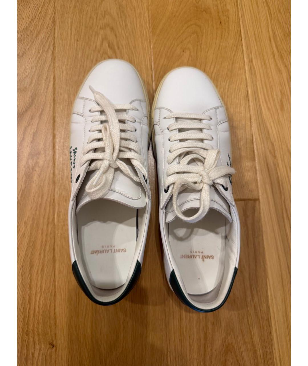 SAINT LAURENT Белые кожаные кеды, фото 3