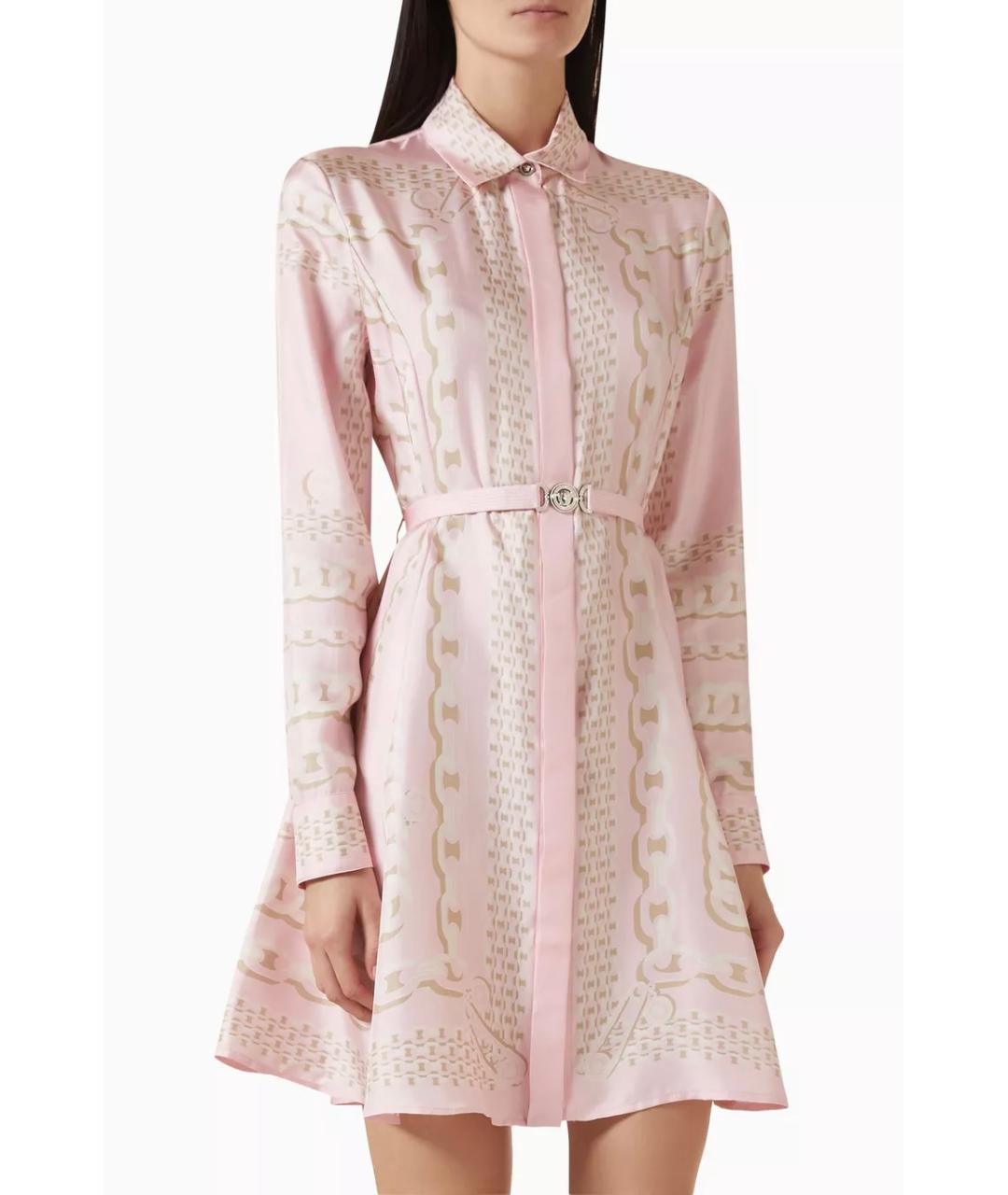 VERSACE Розовое шелковое коктейльное платье, фото 3