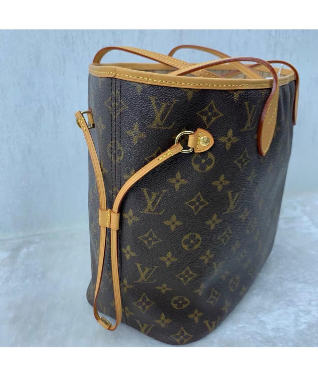 LOUIS VUITTON Коричневая кожаная сумка тоут, фото 4