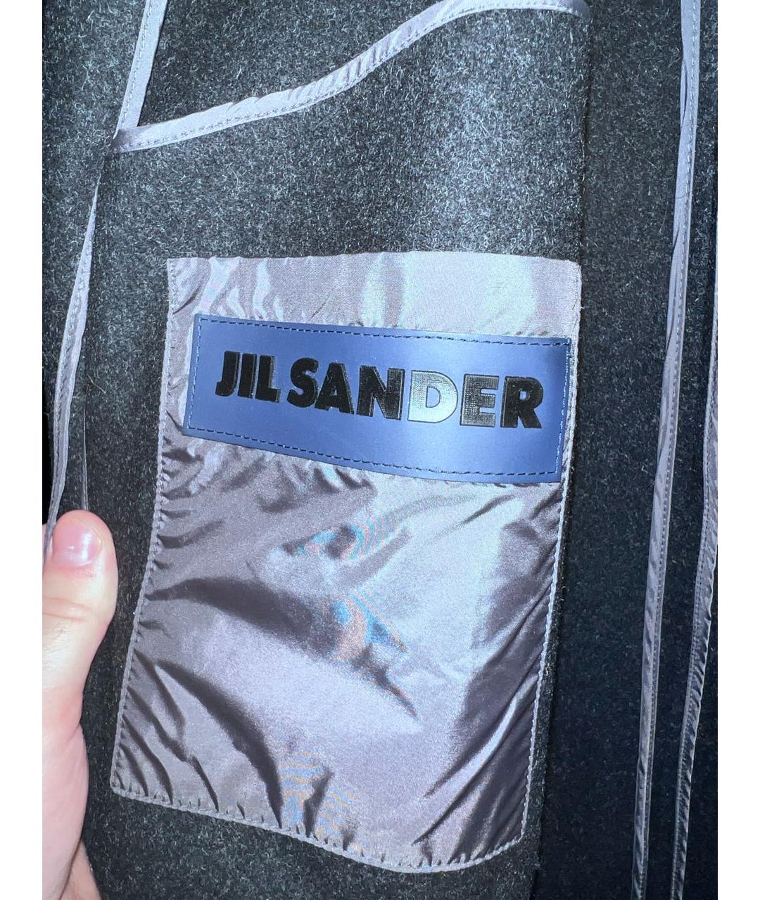 JIL SANDER Антрацитовое шерстяное пальто, фото 3