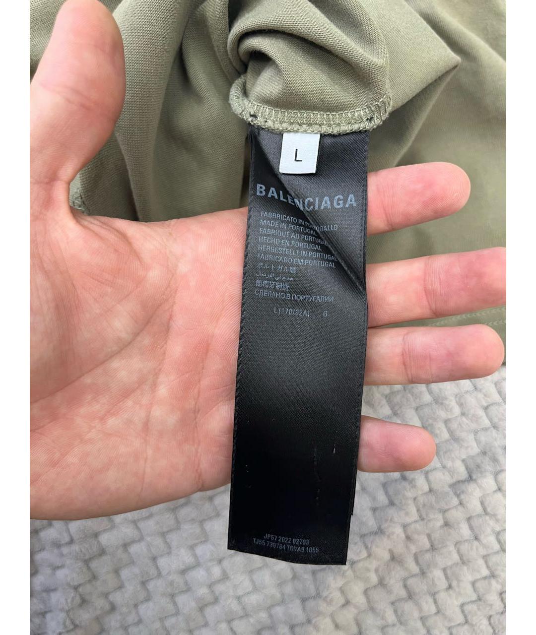 BALENCIAGA Хлопковая футболка, фото 4
