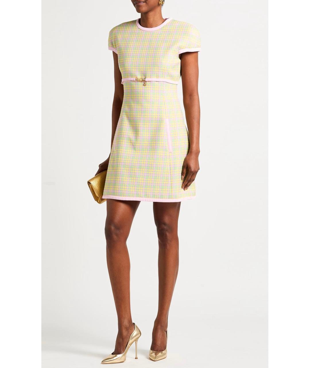 VERSACE Желтое хлопковое коктейльное платье, фото 5