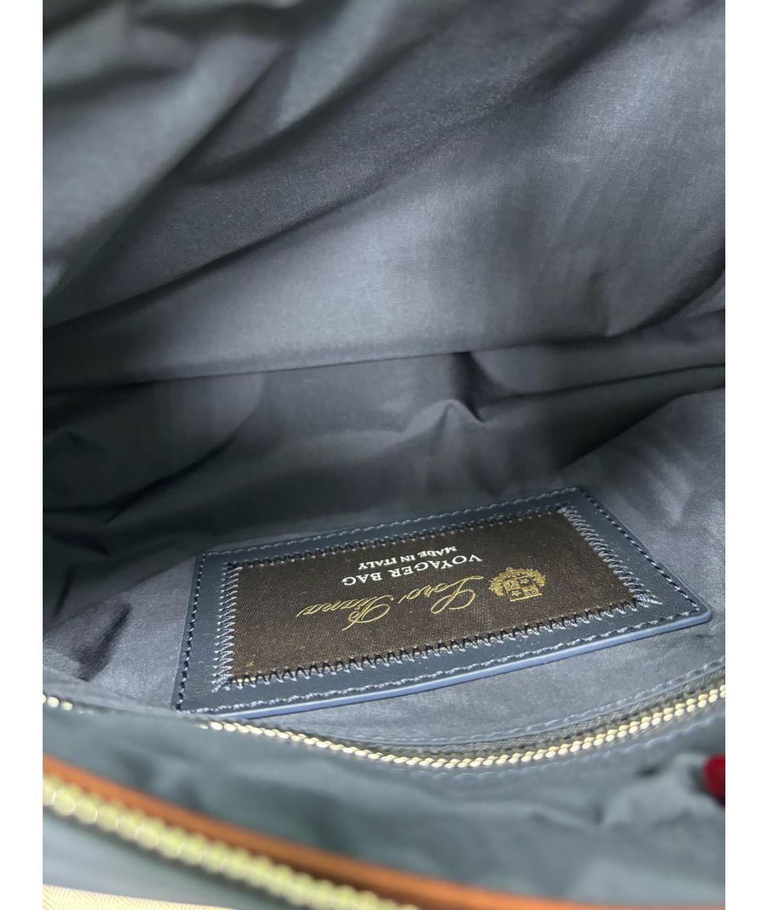 LORO PIANA Темно-синяя тканевая косметичка, фото 5